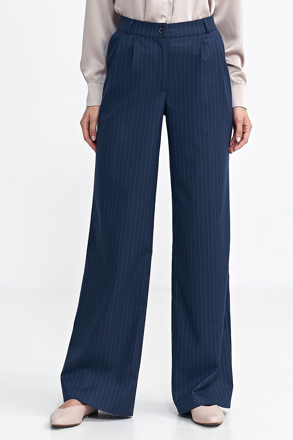 Viscose Trousers with Decorative Pleats - Michelle & Kenza Co.