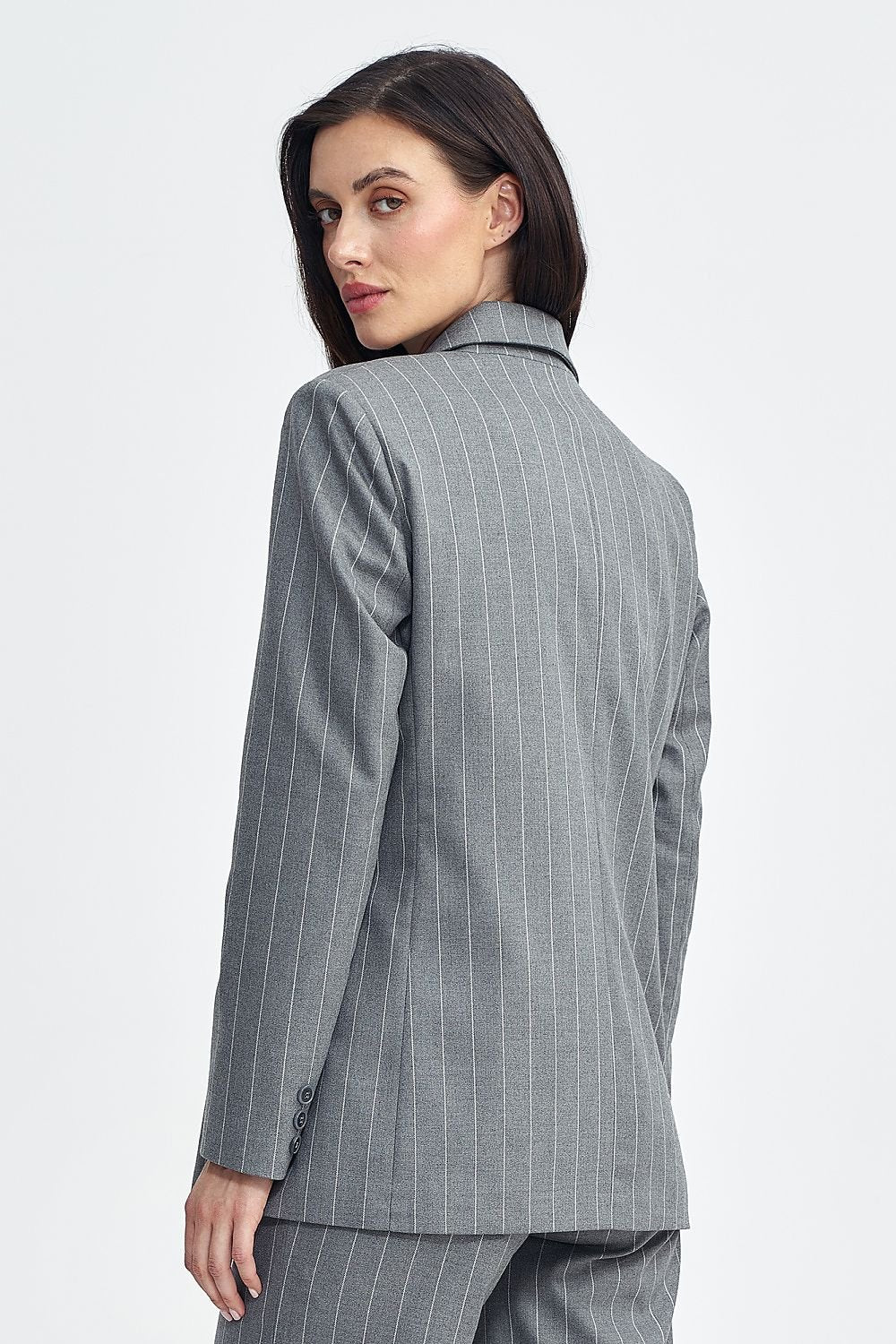 Viscose Blazer with Double-Breasted Closure - Michelle & Kenza Co.