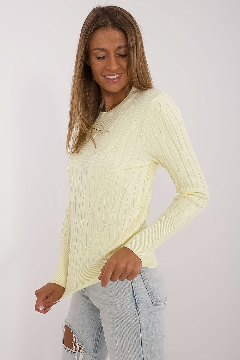 Viscose Blend Jumper with Textured Finish - Michelle & Kenza Co.