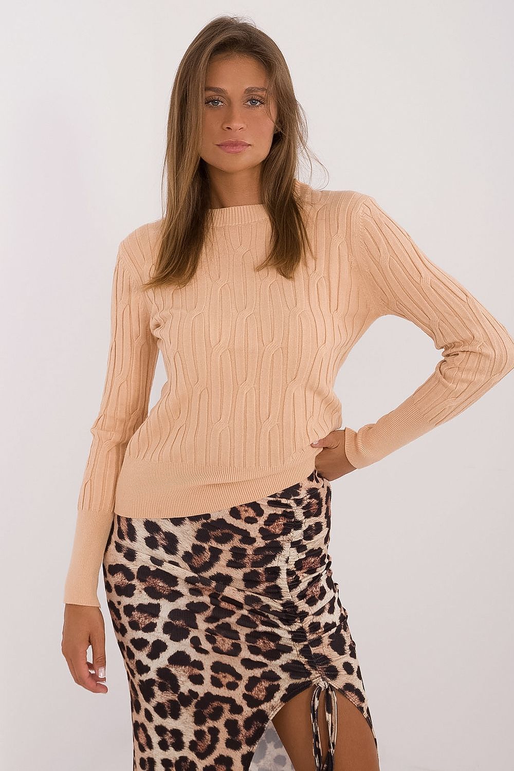 Viscose Blend Jumper with Textured Finish - Michelle & Kenza Co.