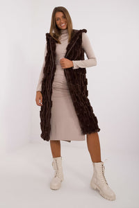 Elegant Faux Fur Gilet - Hooded