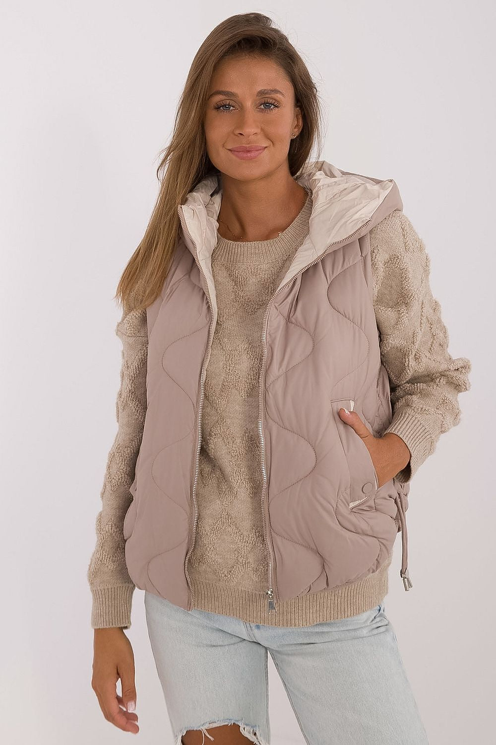 Quilted Down Vest with Practical Hood - Michelle & Kenza Co.