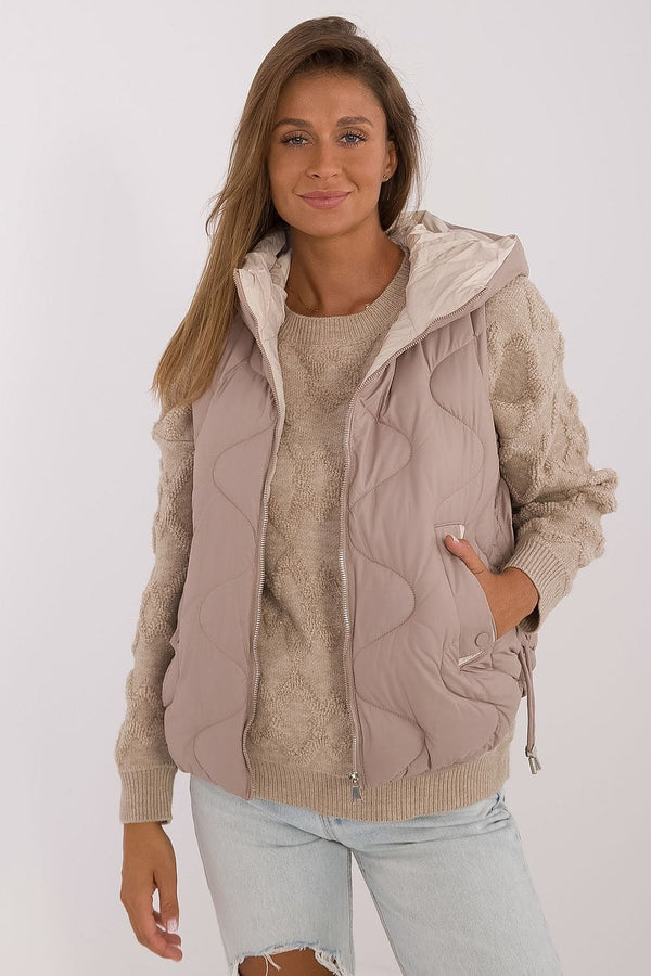 Quilted Down Vest with Practical Hood - Michelle & Kenza Co.