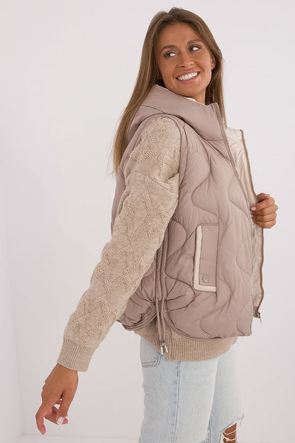 Quilted Down Vest with Practical Hood - Michelle & Kenza Co.