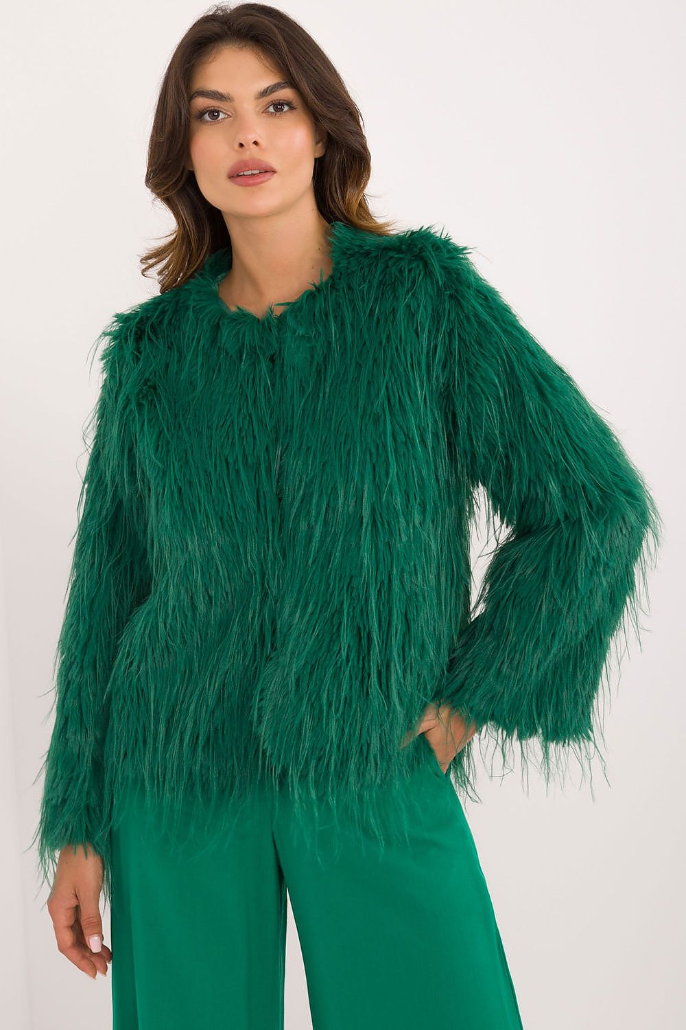 Fur Finish Elegant Transitional Jacket