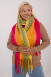 Chic Scarf with Colourful Pattern and Tassels - Michelle & Kenza Co.