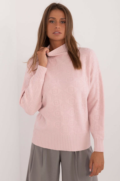 Acrylic Blend Jumper with Half Turtleneck - Michelle & Kenza Co.