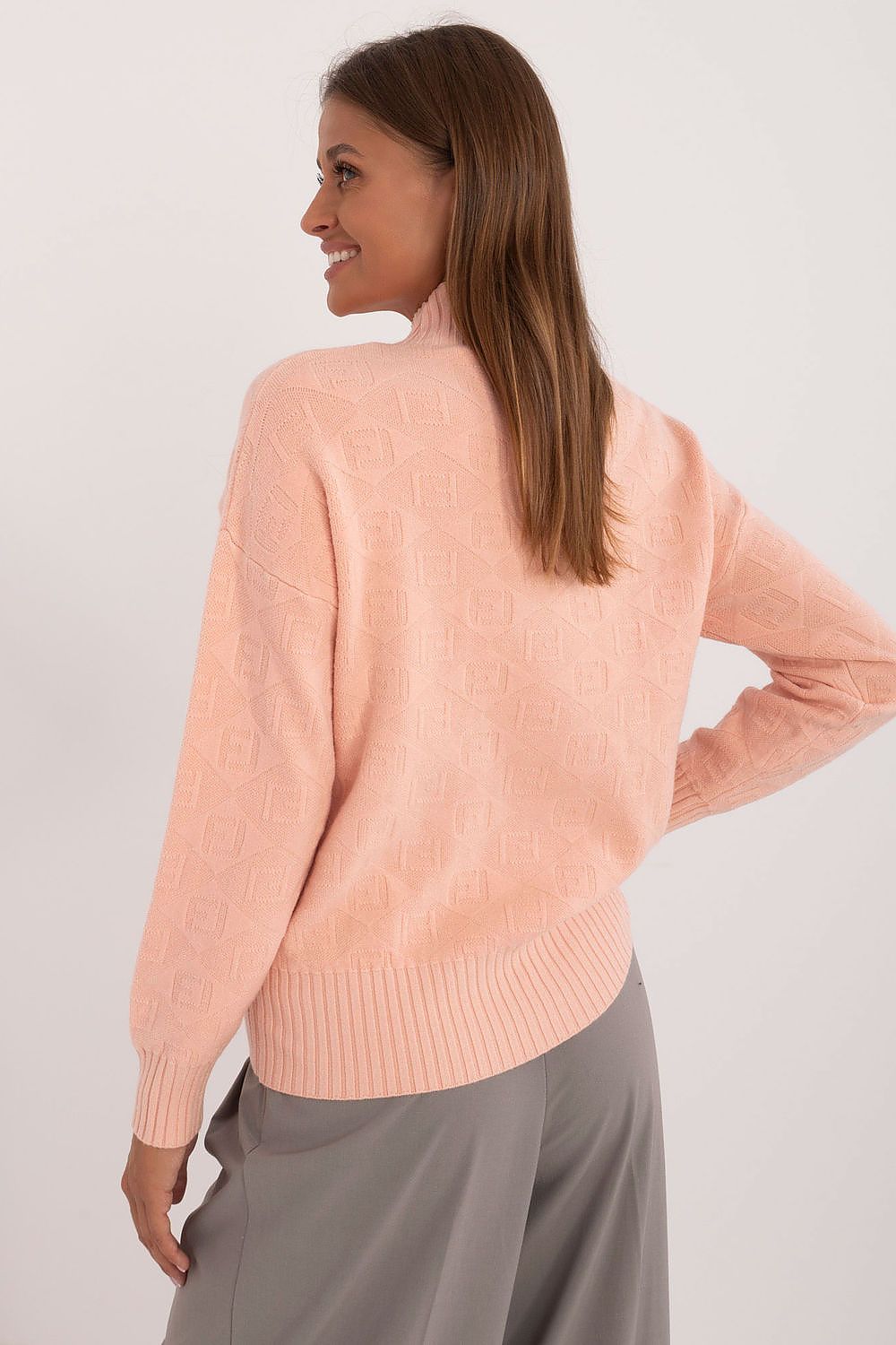 Acrylic Blend Jumper with Half Turtleneck - Michelle & Kenza Co.