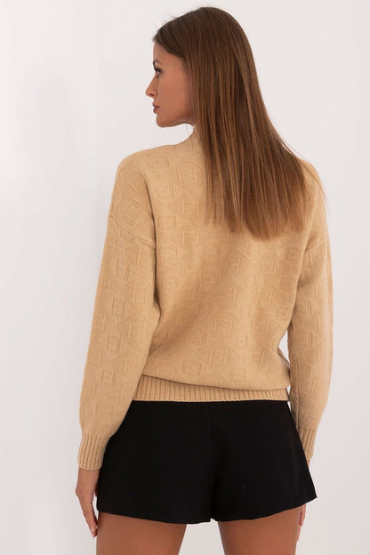 Acrylic Blend Jumper with Half Turtleneck - Michelle & Kenza Co.