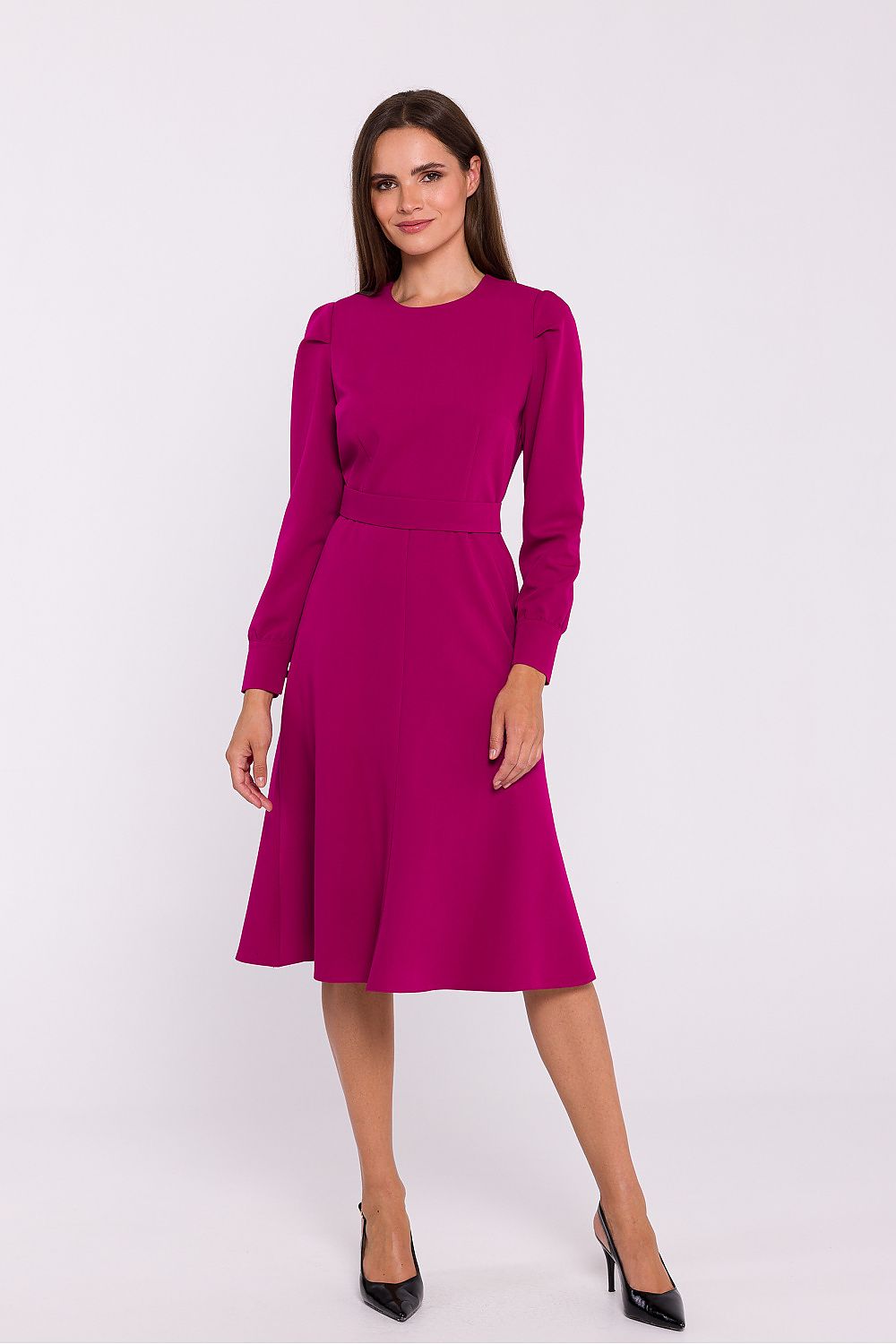 Viscose Dress with Flared Cut - Michelle & Kenza Co.