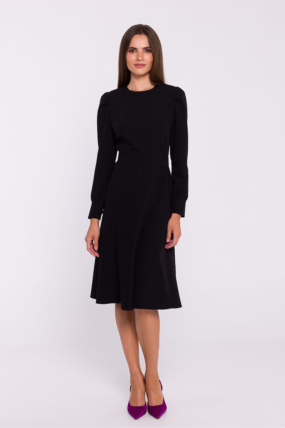 Viscose Dress with Flared Cut - Michelle & Kenza Co.