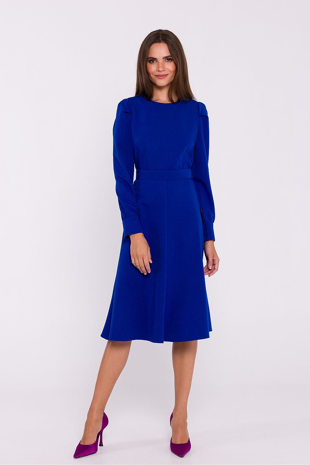 Viscose Dress with Flared Cut - Michelle & Kenza Co.