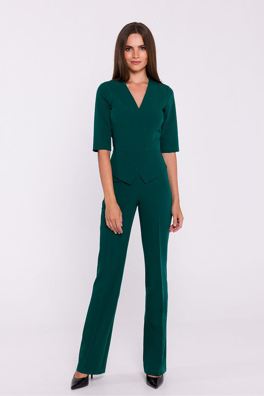 Viscose Jumpsuit with Basque Waist - Michelle & Kenza Co.