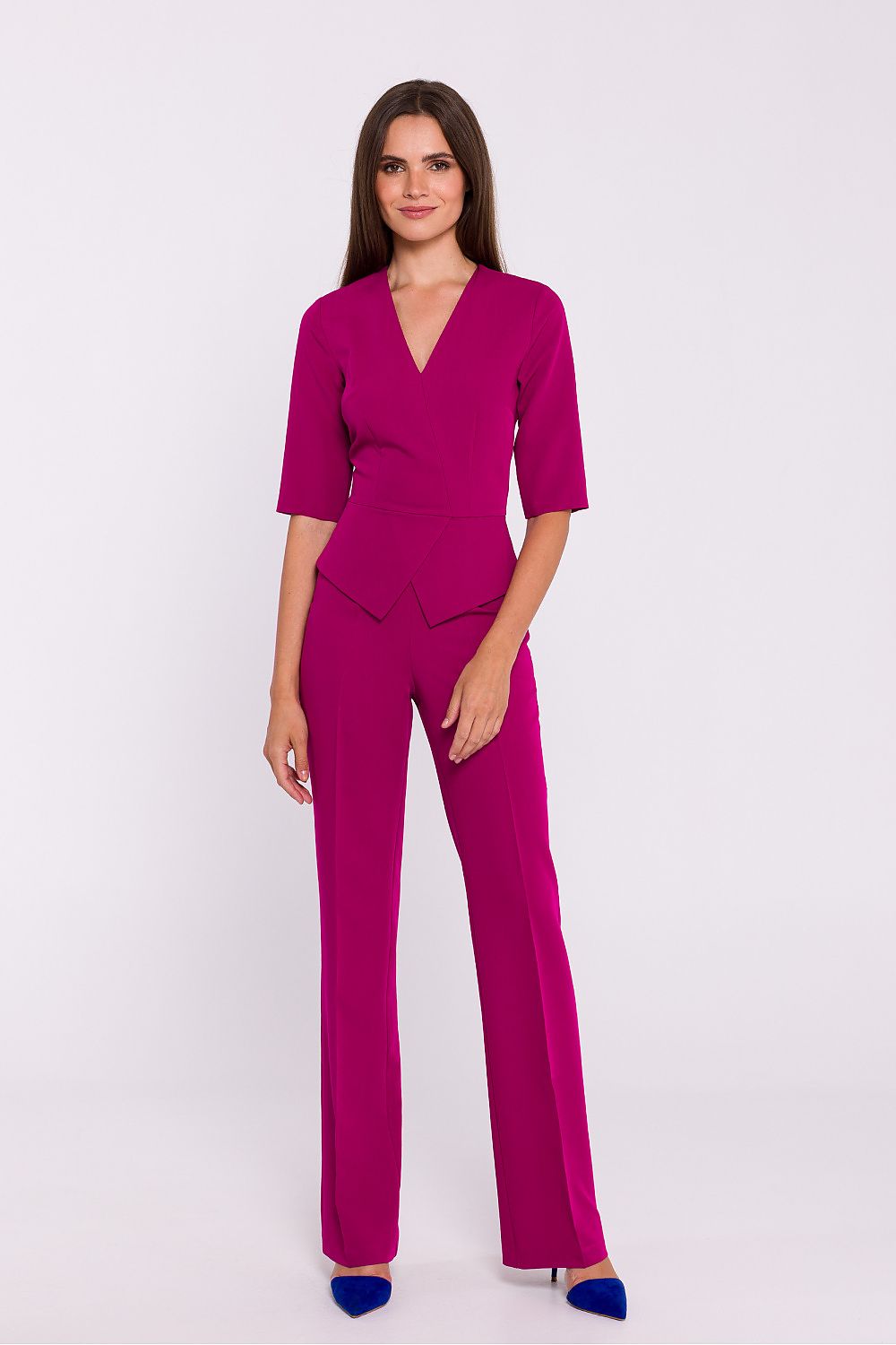 Viscose Jumpsuit with Basque Waist - Michelle & Kenza Co.