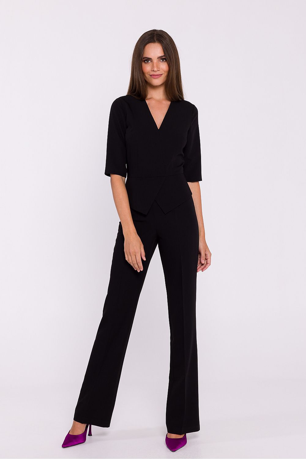 Viscose Jumpsuit with Basque Waist - Michelle & Kenza Co.