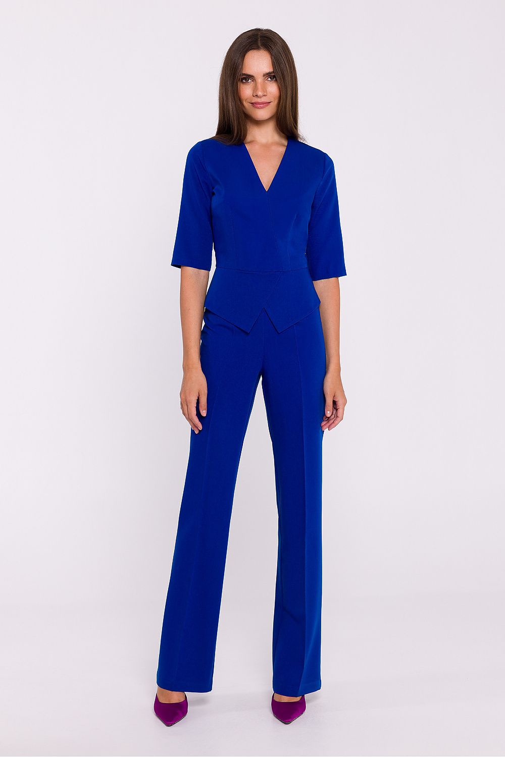 Viscose Jumpsuit with Basque Waist - Michelle & Kenza Co.