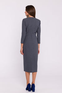 Chic Midi Dress with V-Neckline - Michelle & Kenza Co.