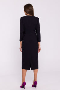 Chic Midi Dress - V-Neckline