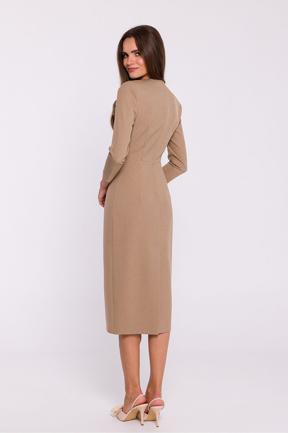 Chic Midi Dress - V-Neckline