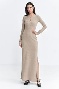 Ribbed Knit Daydress with Teardrop Neckline - Michelle & Kenza Co.