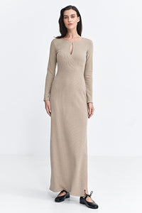 Ribbed Knit Daydress with Teardrop Neckline - Michelle & Kenza Co.