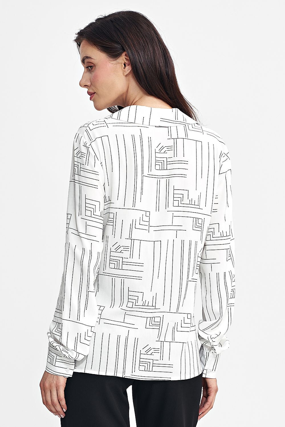 Viscose Shirt with Minimalist Geometric Pattern - Michelle & Kenza Co.