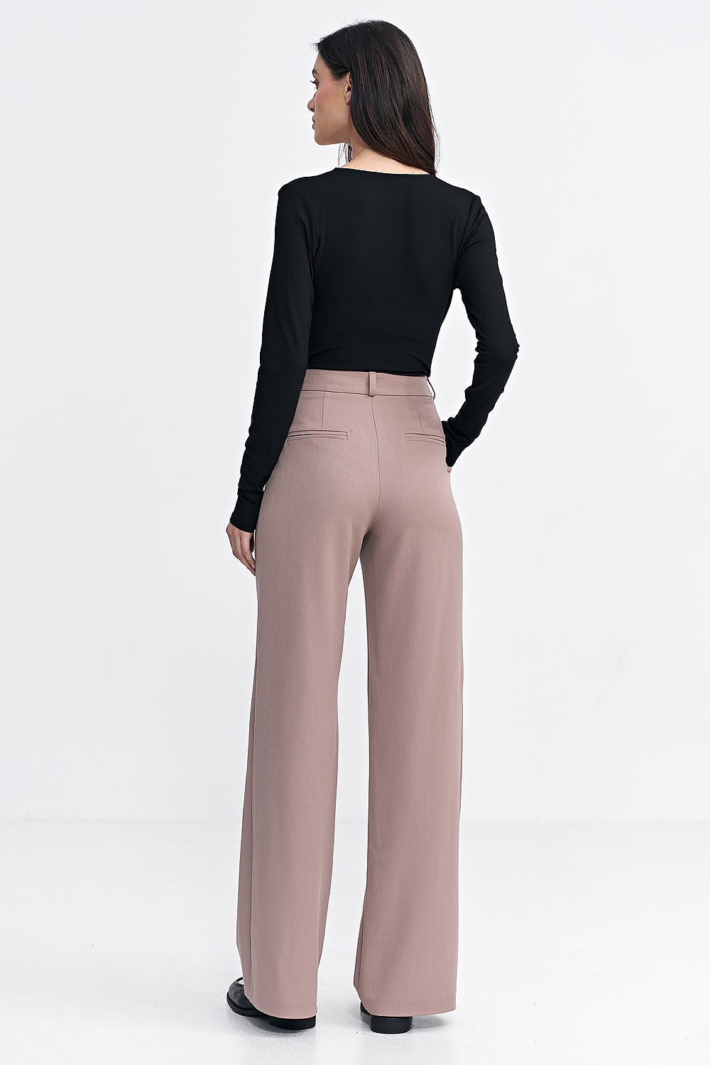 Viscose Trousers with Decorative Pleats - Michelle & Kenza Co.