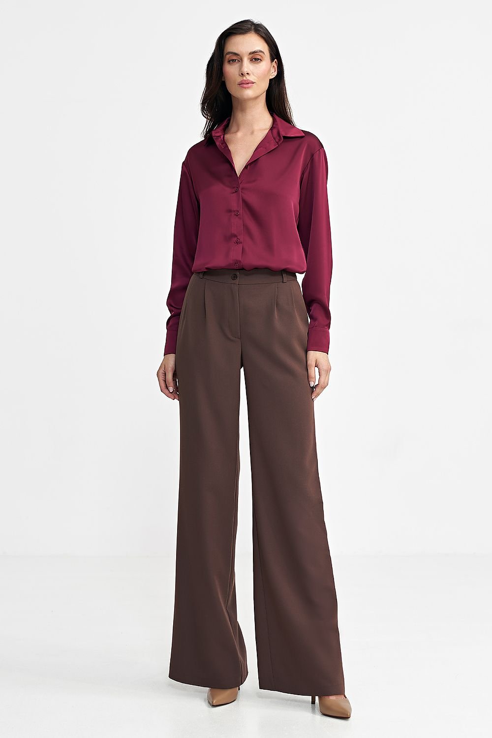 Viscose Trousers with Wide-Leg Cut - Michelle & Kenza Co.