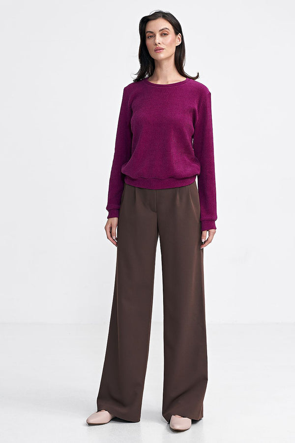 Viscose Trousers with Wide-Leg Cut - Michelle & Kenza Co.