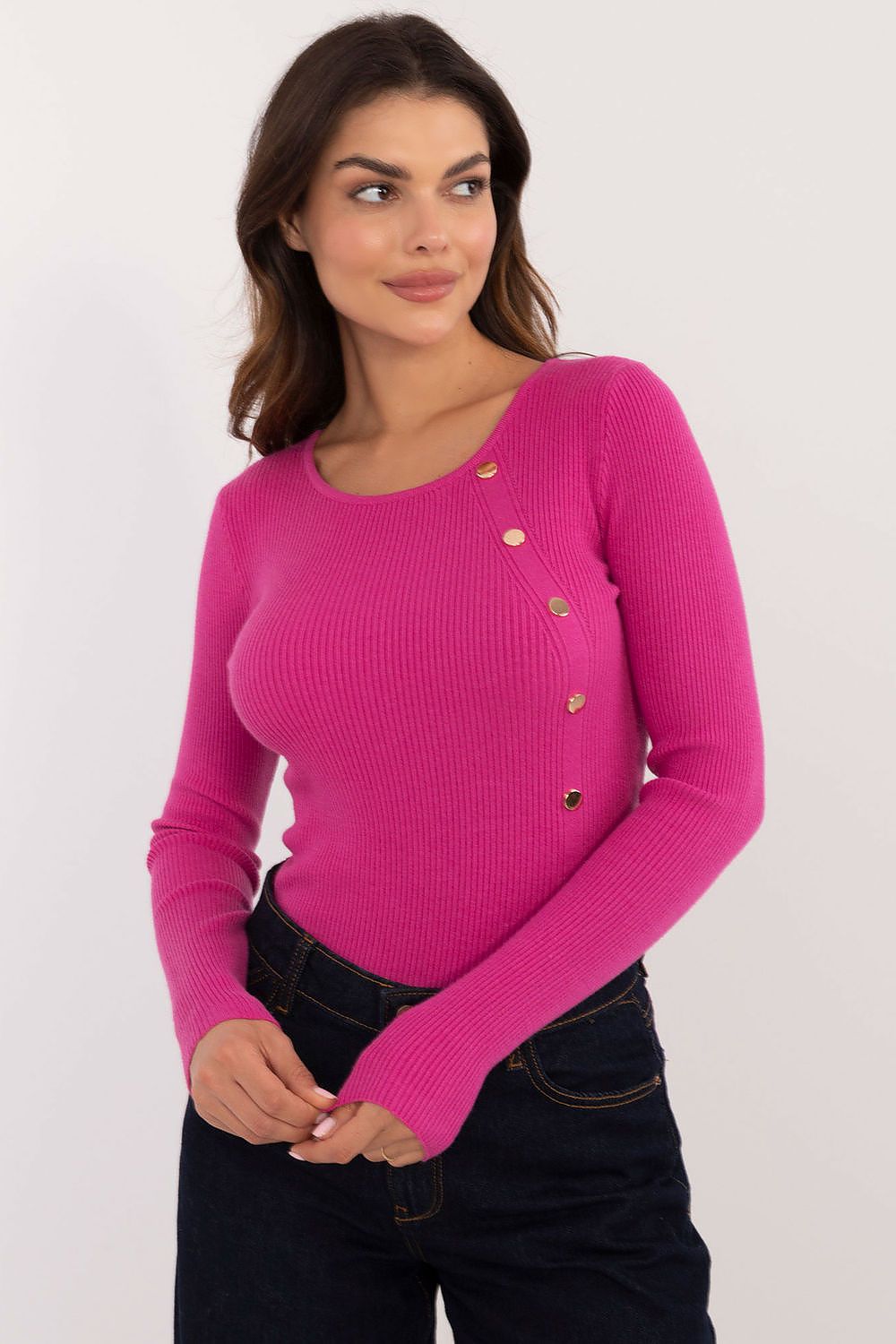 Elegant Button Detail Everyday Jumper