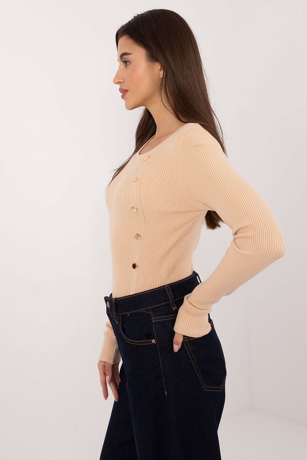 Elegant Button Detail Everyday Jumper