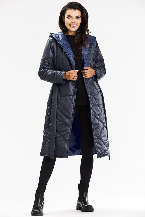 Elegant Quilted Hooded Coat