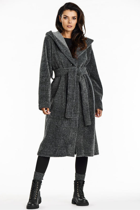 Teddy Knit Coat with Shawl Collar and Hood - Michelle & Kenza Co.