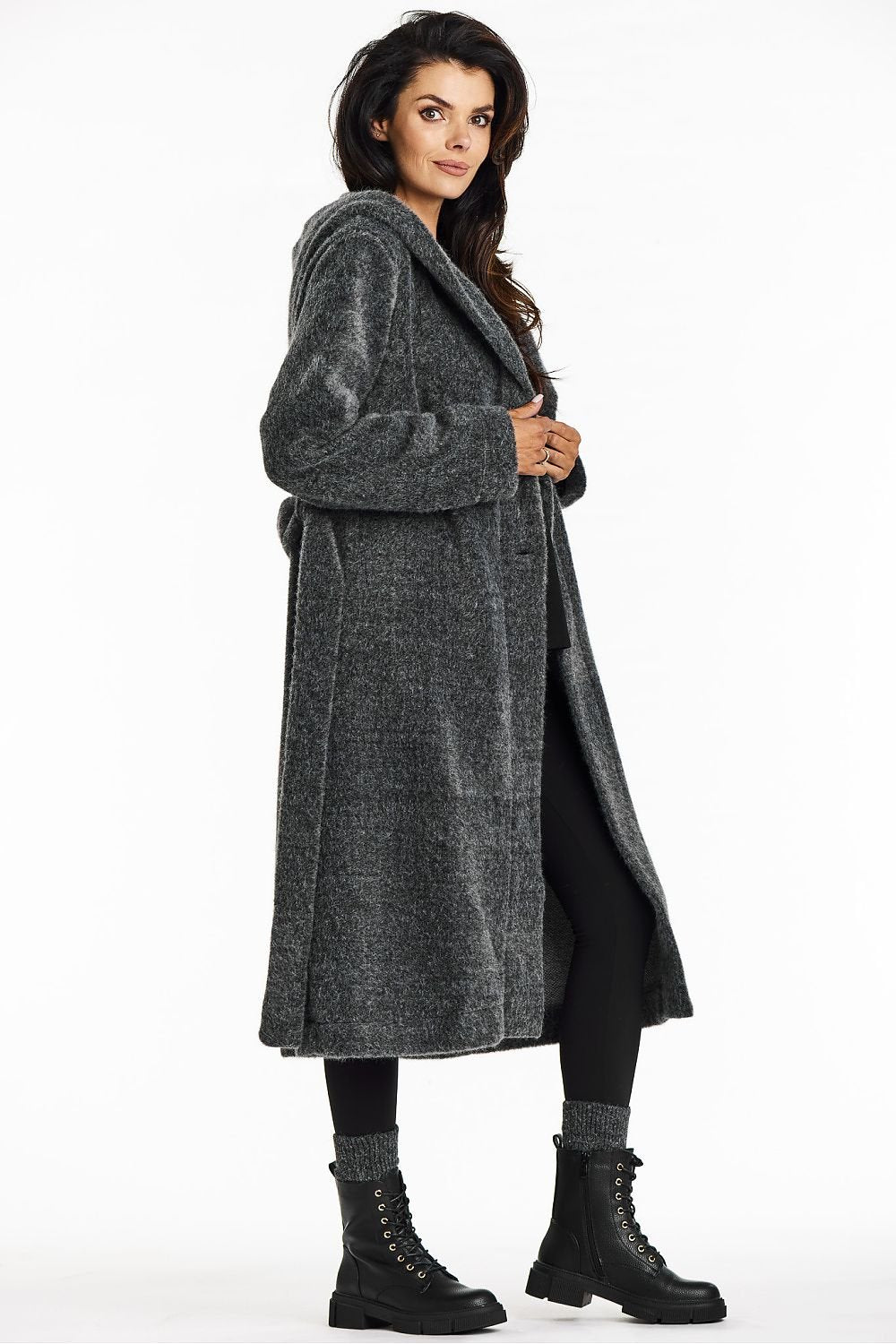 Teddy Knit Coat with Shawl Collar and Hood - Michelle & Kenza Co.