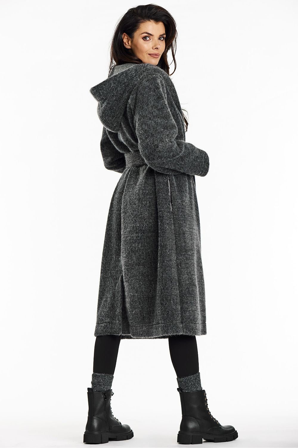 Teddy Knit Coat with Shawl Collar and Hood - Michelle & Kenza Co.