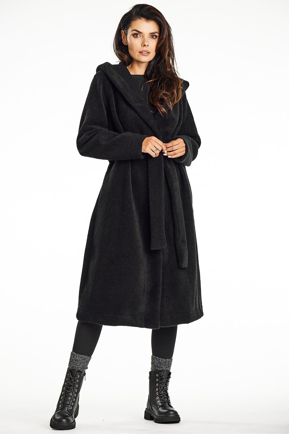 Teddy Knit Coat with Shawl Collar and Hood - Michelle & Kenza Co.