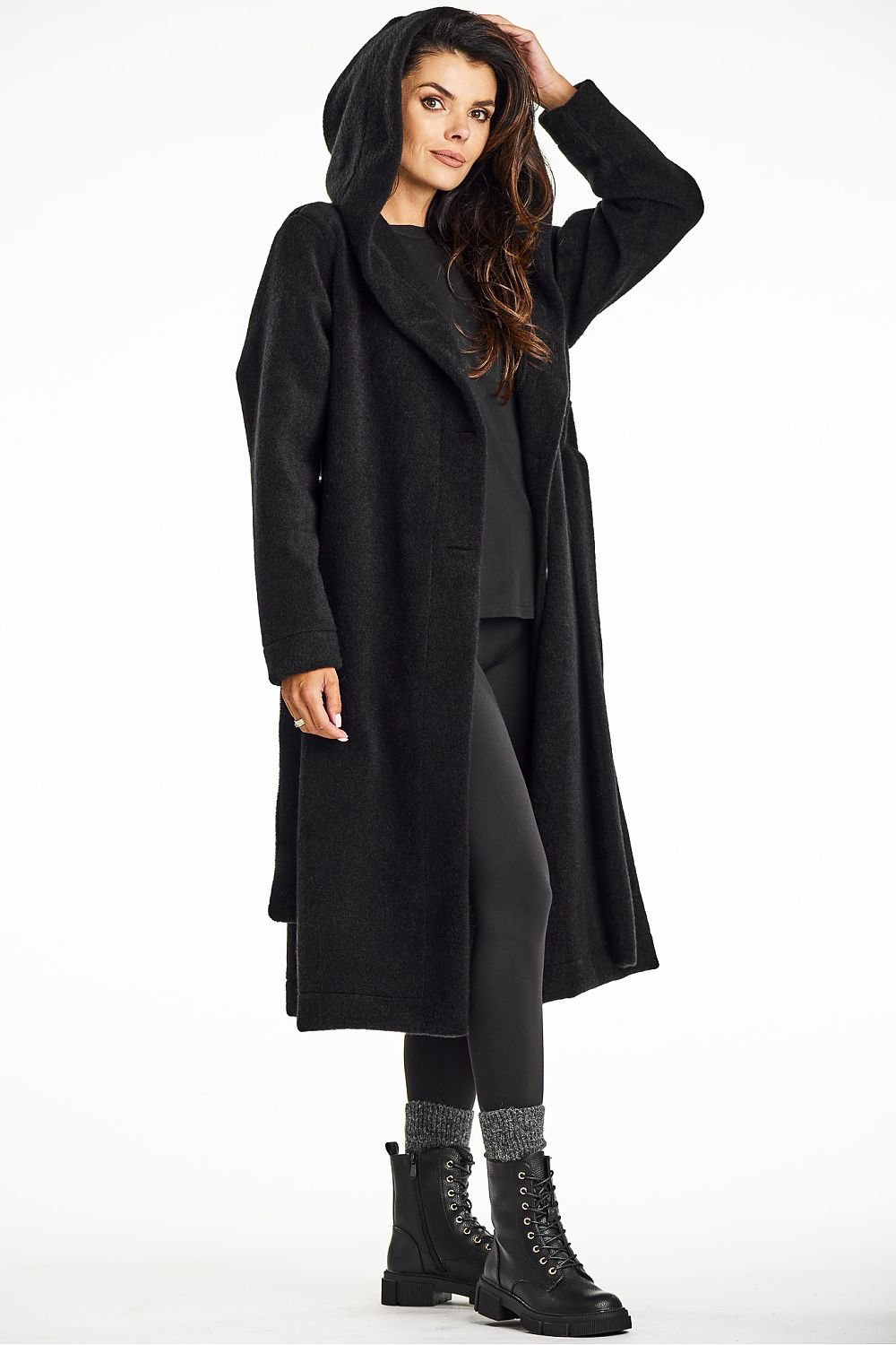 Teddy Knit Coat with Shawl Collar and Hood - Michelle & Kenza Co.