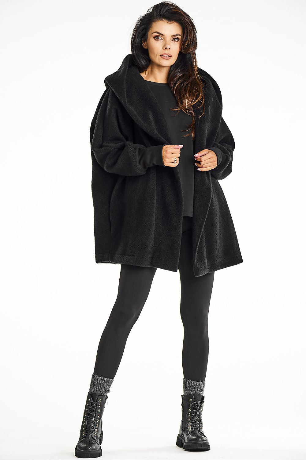 Teddy Knit Kimono Coat with Hood - Michelle & Kenza Co.