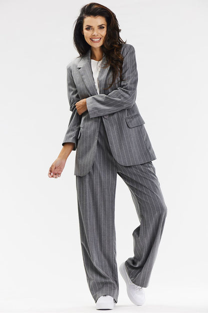 Viscose Wide-Leg Pants with White Stripe - Michelle & Kenza Co.