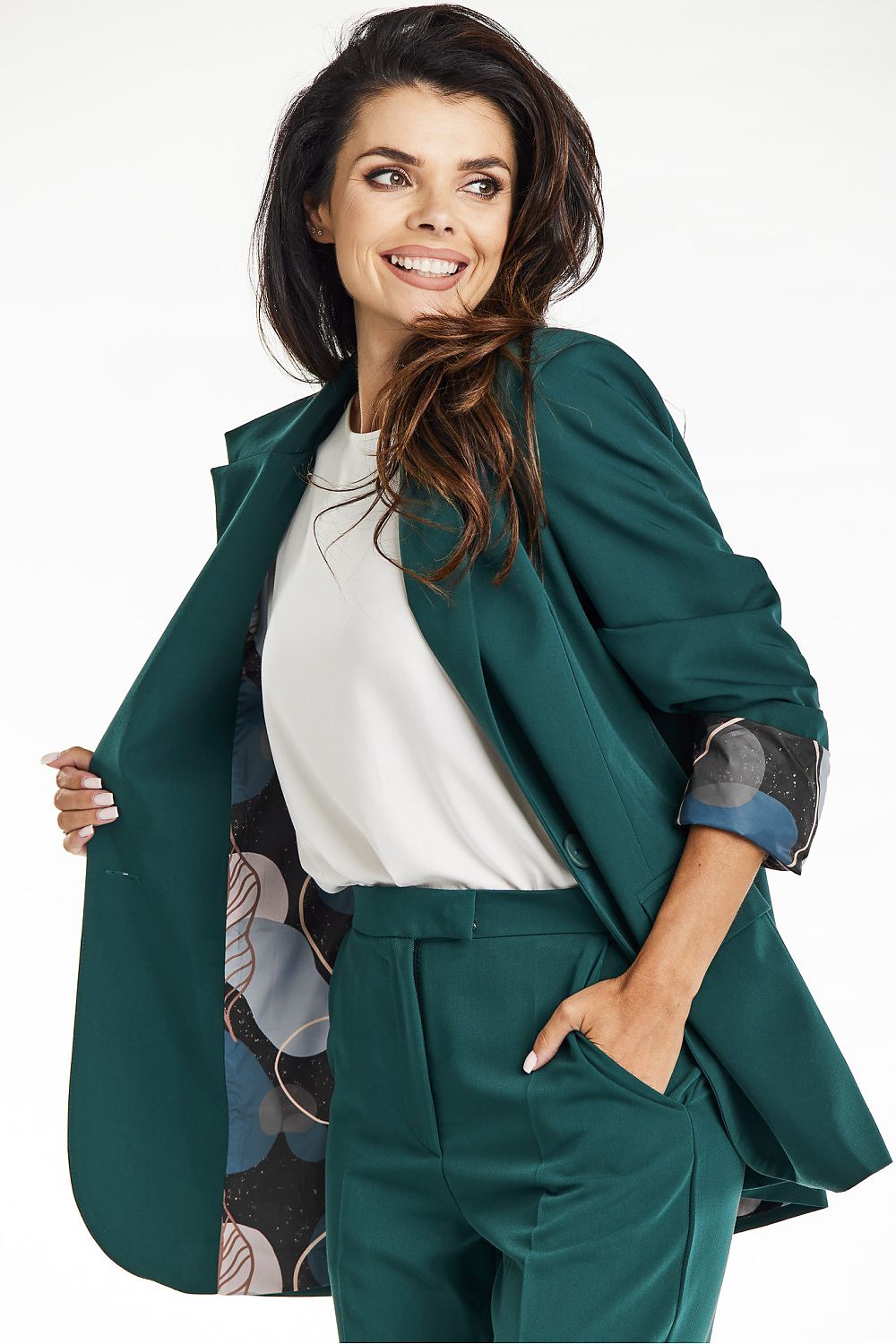 Viscose Jacket with Contrasting Lining - Michelle & Kenza Co.