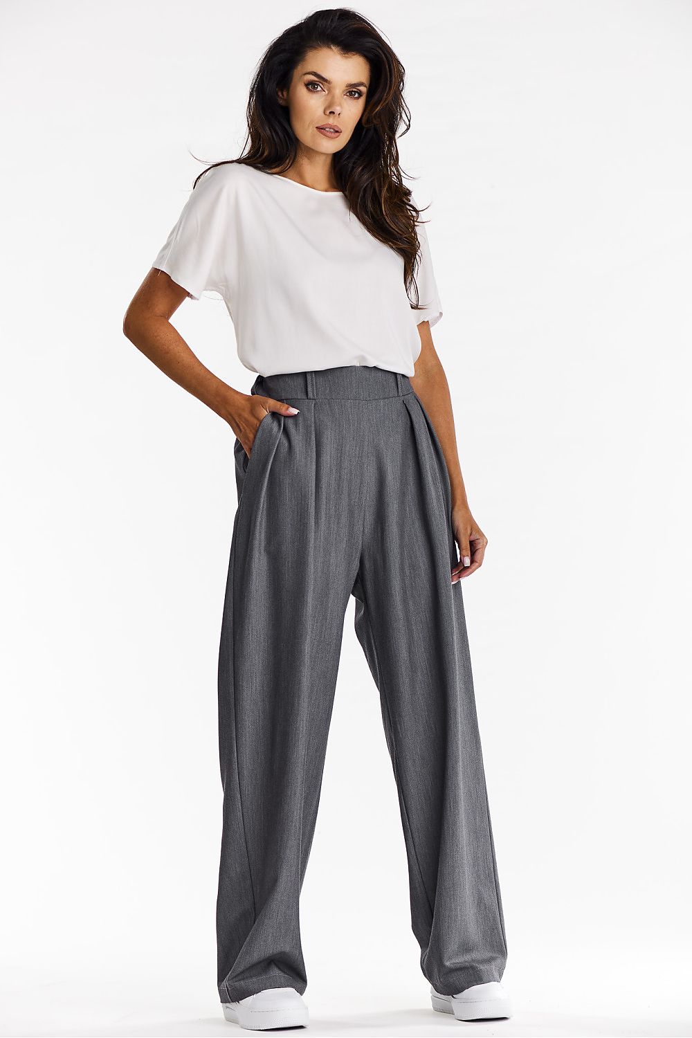 Viscose Trousers with Wide-Leg Design - Michelle & Kenza Co.