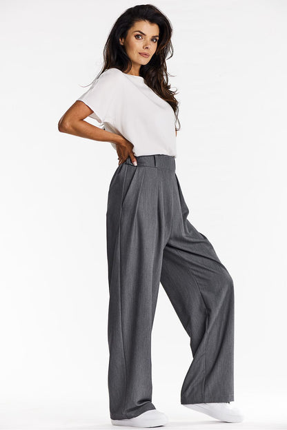 Viscose Trousers with Wide-Leg Design - Michelle & Kenza Co.