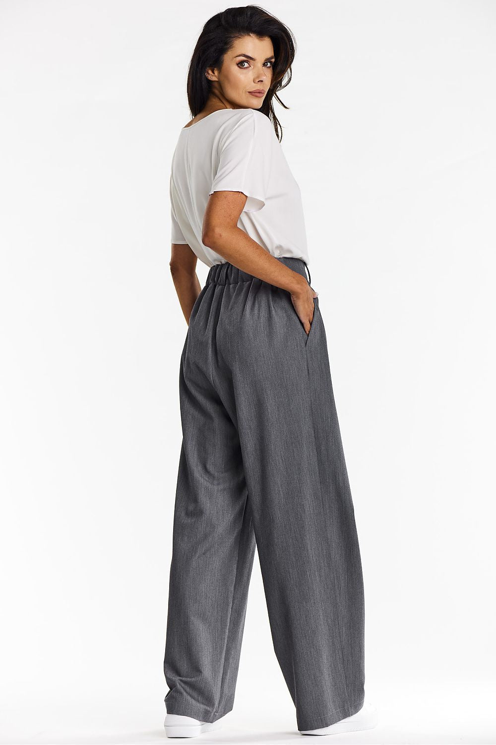 Viscose Trousers with Wide-Leg Design - Michelle & Kenza Co.