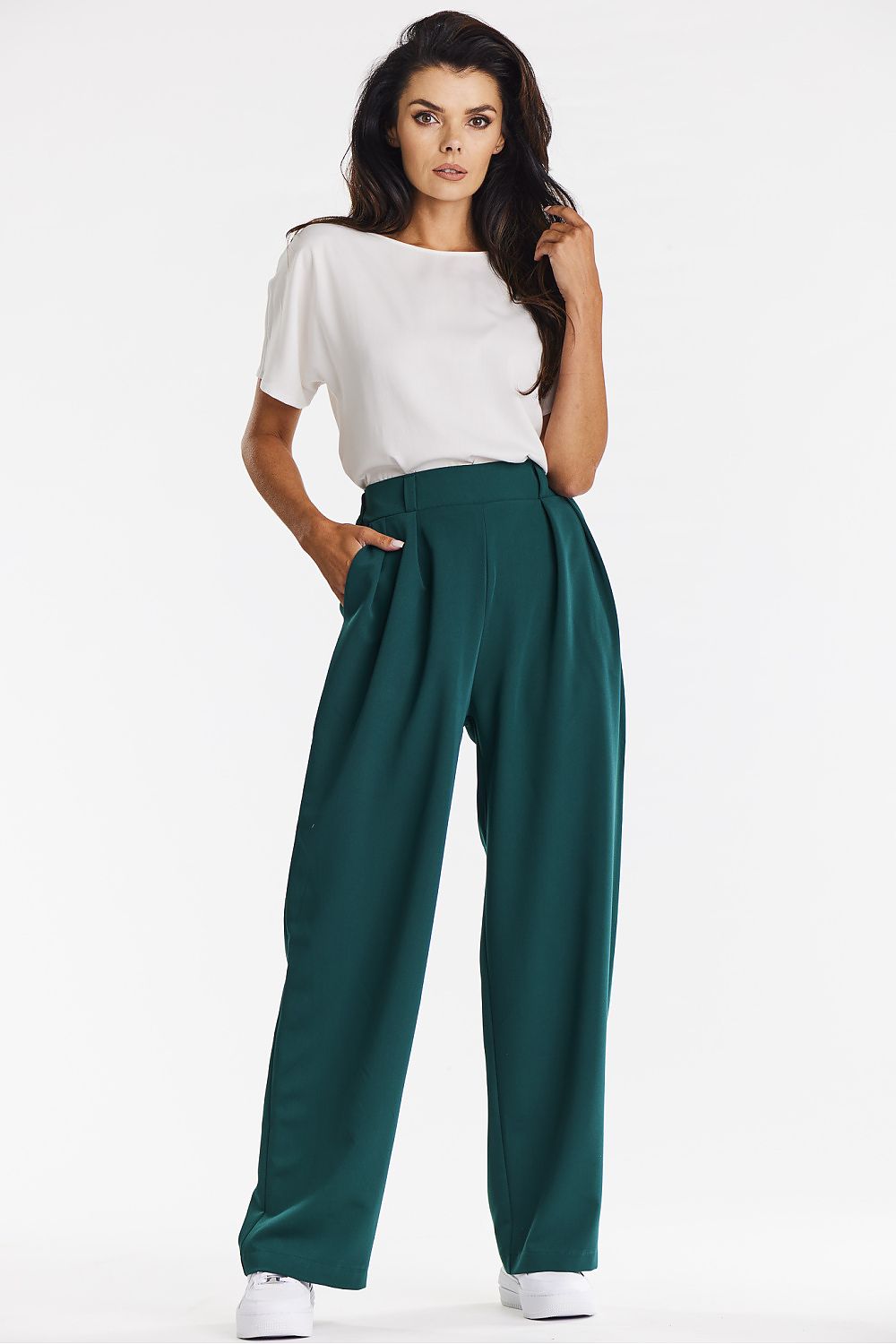 Viscose Trousers with Wide-Leg Design - Michelle & Kenza Co.