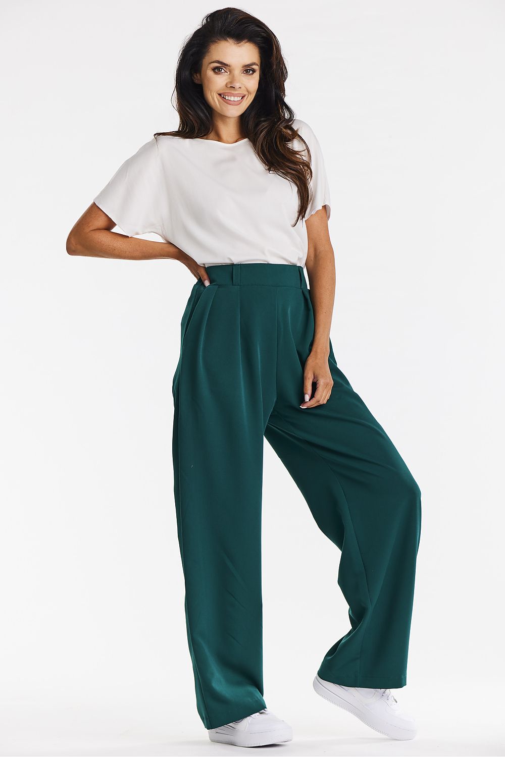 Viscose Trousers with Wide-Leg Design - Michelle & Kenza Co.