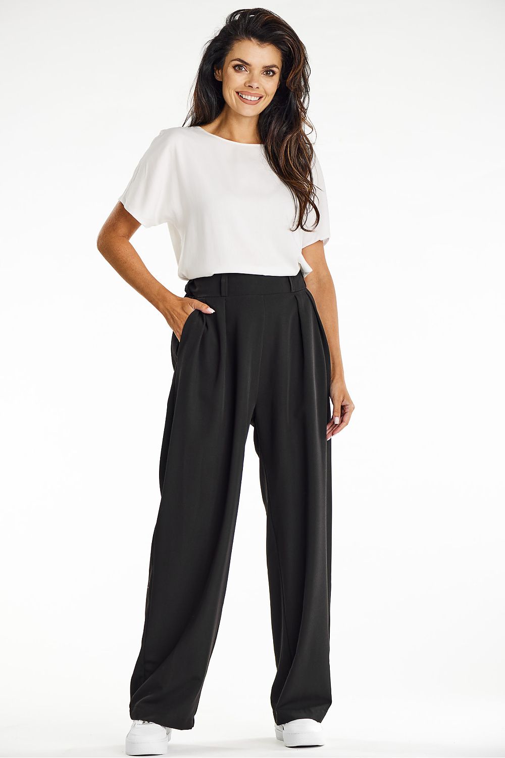 Viscose Trousers with Wide-Leg Design - Michelle & Kenza Co.