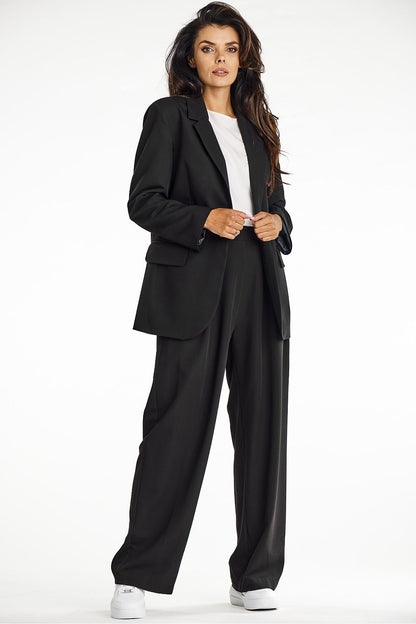 Viscose Trousers with Wide-Leg Design - Michelle & Kenza Co.