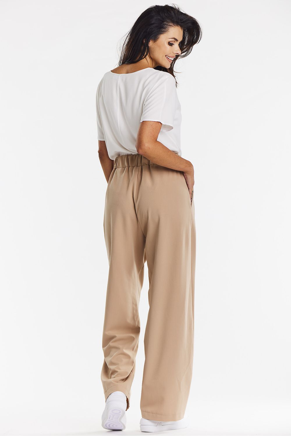 Taupe Wide-Leg Trousers for Comfort