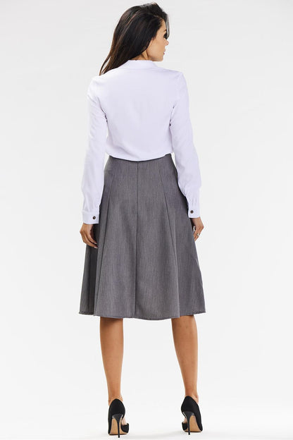 Viscose Midi Skirt with Flared Cut - Michelle & Kenza Co.