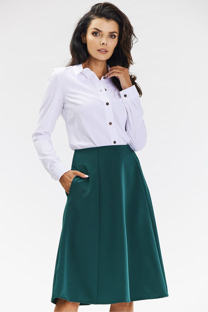 Viscose Midi Skirt with Flared Cut - Michelle & Kenza Co.